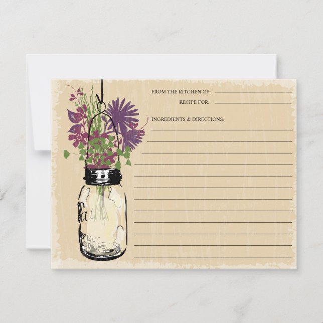 Blue Mason Jar Reecipe Card (Vorderseite)