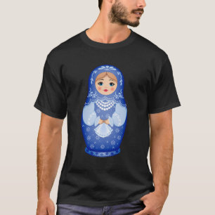 Blue Matryoshka Russian Nesting Doll T-Shirt
