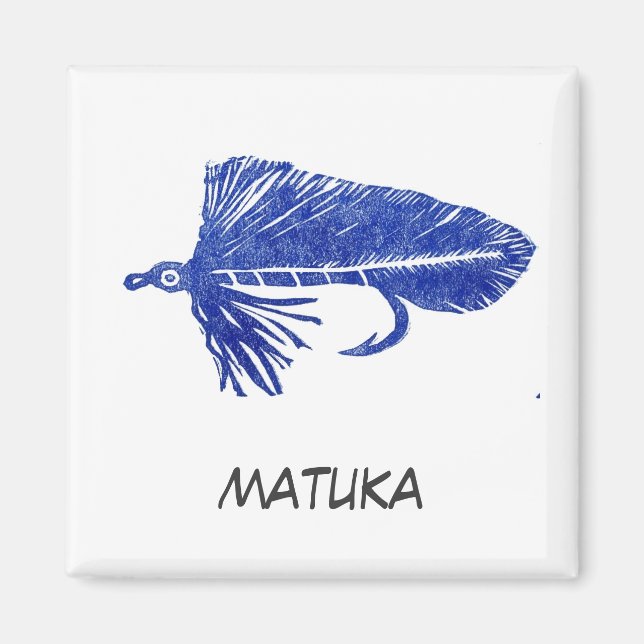 "Blue Matuka" Flyfish Art Magnet (Vorne)