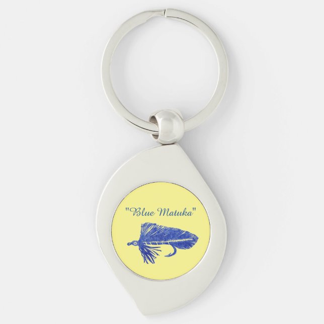 Blue Matuka Streamer, Fliegenbinden, Fliegenfische Schlüsselanhänger (Vorderseite)