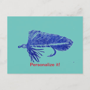 Blue Matuka Streamer, Fliegenfischen, Fliegenbinde Feiertagspostkarte