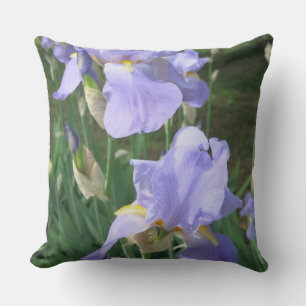 Blue Mauve Irises Blume Throw Pillow Kissen