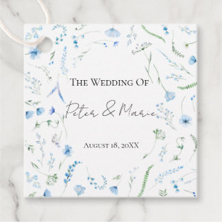 Blue Meadow Wildflower Personalized Wedding Favor Geschenkanhänger