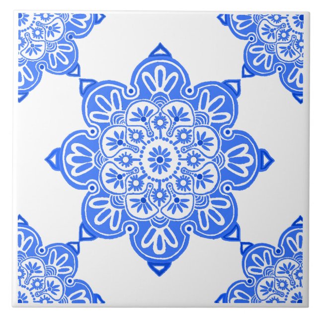 Blue Medallion Keramik Tile Fliese (Vorderseite)