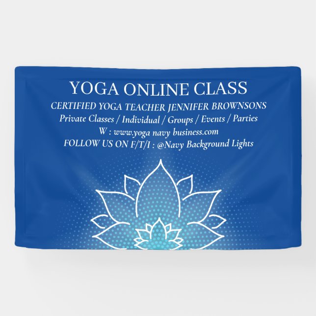 Blue Mediation Salon Yoga Lotus Banner (Horizontal)