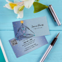 Blue Mediation Yoga Pose Instructor Business Card