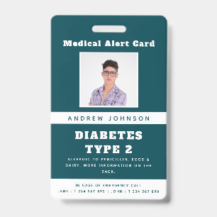 Blue Medical Alert Emergency ID Foto Adult Name B Ausweis