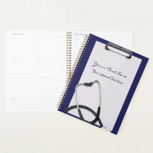 Blue Medical Clipboard mit Stethoscope Planer