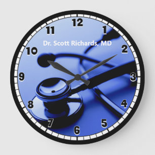 Blue Medical Doctor's Office Custom Große Wanduhr