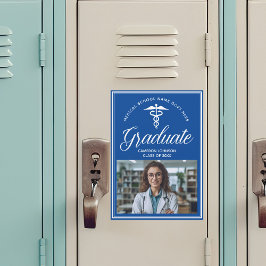 Blue Medical School Foto Abschluss Magnet Card
