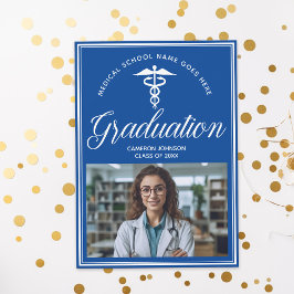 Blue Medical School Foto Graduation Party Einladung