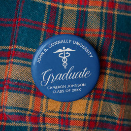 Blue Medical School Graduation Party Button