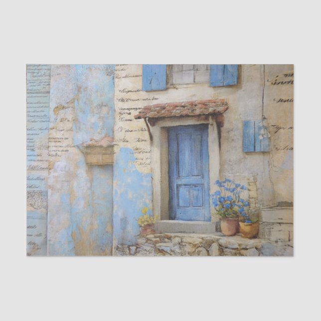 Blue Mediterranean Door Seidenpapier (Vorderseite)