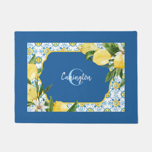 Blue Mediterranean Lemon Name New Zuhause Doormat Fußmatte