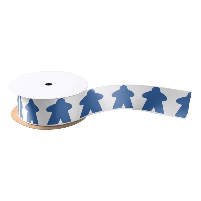 Blue Meeple Board Game Piece Satinband (Spule)