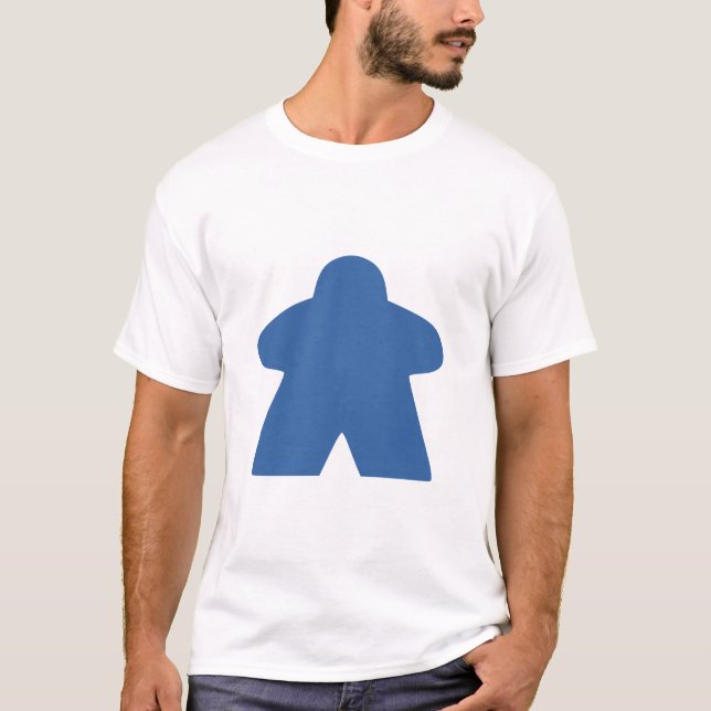 Blue Meeple Board Game Piece T-Shirt (Vorderseite)