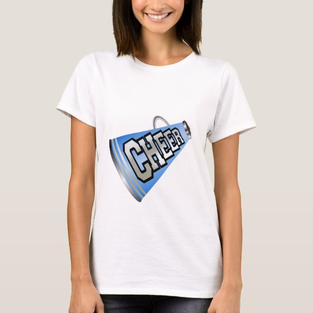 Blue Megaphone Cheerleader T - Shirt (Vorderseite)