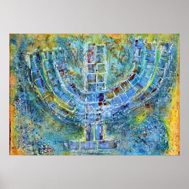 Blue Menorah Poster (Vorne)