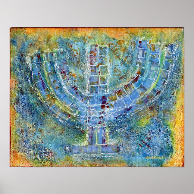 Blue Menorah Poster (Vorne)