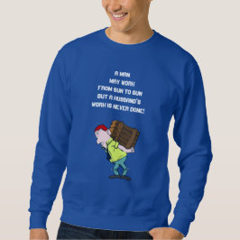 Blue Mens Sweatshirt Sprichwort Working Man Funny