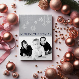 Blue Mercury Christmas Family Foto Urlaubskarte Feiertagskarte