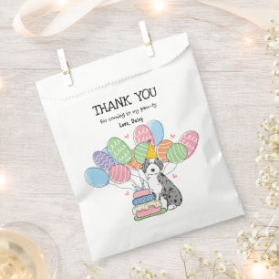 Blue Merle Aussiedoodle Birthday Party Danke Geschenktütchen