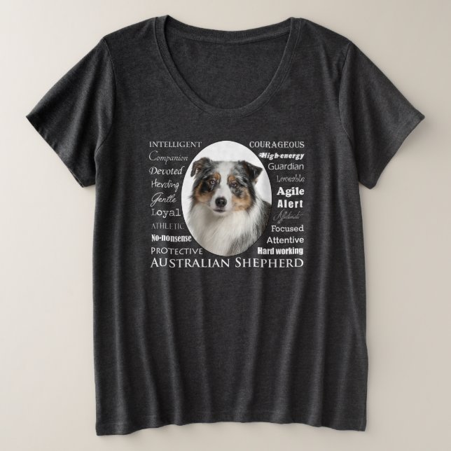 Blue Merle Australian Shepherd Große Größe T-Shirt (Design vorne)