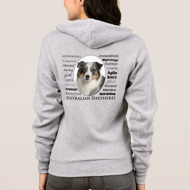 Blue Merle Australian Shepherd Hoodie (Rückseite)