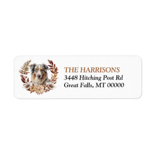 Blue Merle Australian Shepherd Hund Herbstkranz