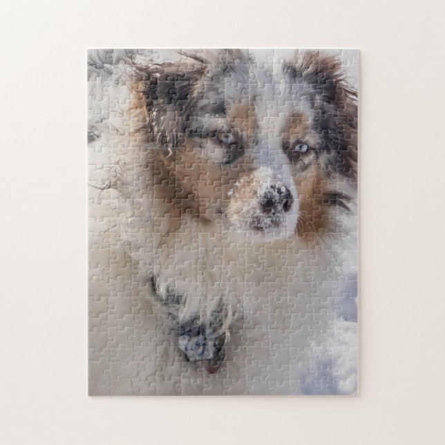 Blue Merle Australian Shepherd Puzzle (Vertikal)