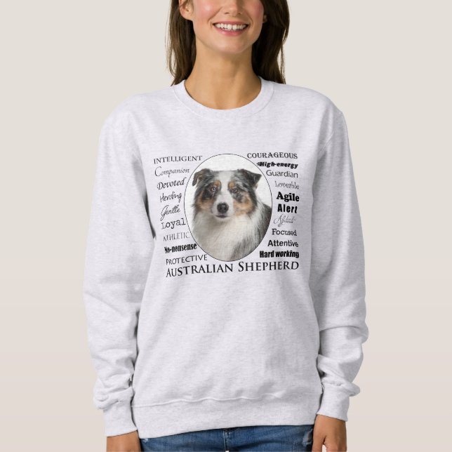 Blue Merle Australian Shepherd Sweatshirt (Vorderseite)