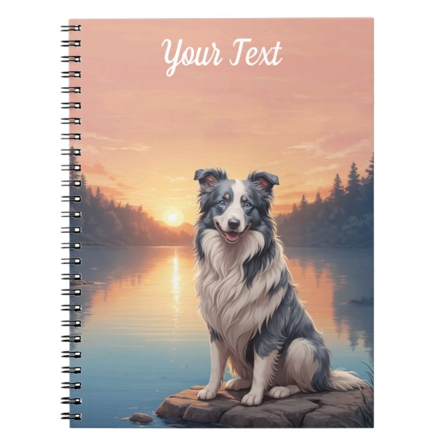 Blue Merle Border Collie Notizblock (Vorderseite)