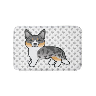 Blue Merle Cardigan Welsh Corgi Cartoon Dog Badematte
