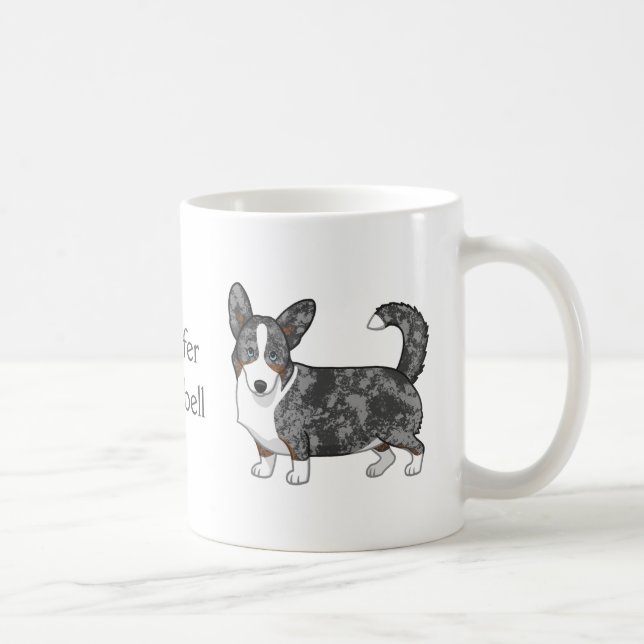Blue Merle Cardigan Welsh Corgi Hund Liebhaber Kaffeetasse (Rechts)