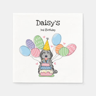 Blue Merle Cockapoo Cavapoo Geburtstagsparty Paper Serviette