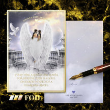 Blue Merle Collie Angel - Beileid Foil Card