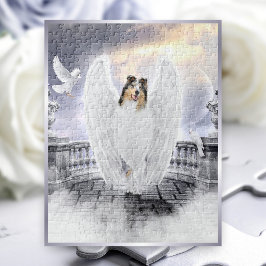 Blue Merle Collie Guardian Angel in Dog Heaven - Puzzle