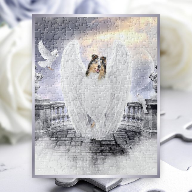 Blue Merle Collie Guardian Angel in Dog Heaven - Puzzle (Von Creator hochgeladen)