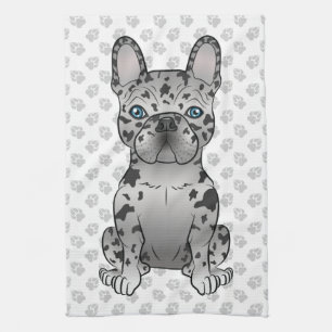 Blue Merle French Bulldog Frenchie Niedlicher Hund Geschirrtuch