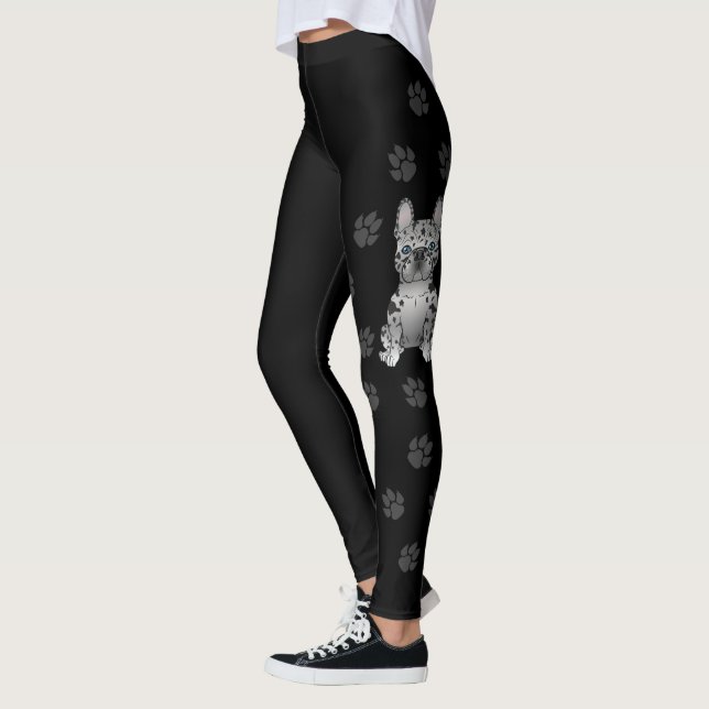 Blue Merle French Bulldog Frenchie Niedlicher Hund Leggings (Links)