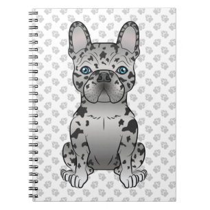 Blue Merle French Bulldog Frenchie Niedlicher Hund Notizblock