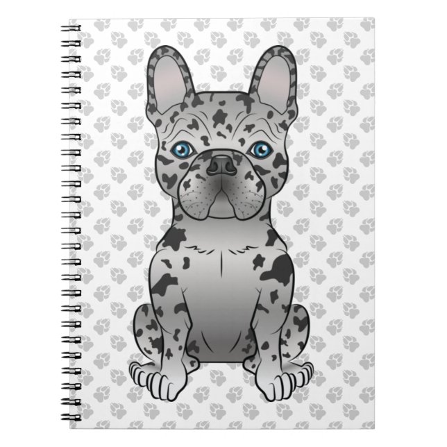 Blue Merle French Bulldog Frenchie Niedlicher Hund Notizblock (Vorderseite)