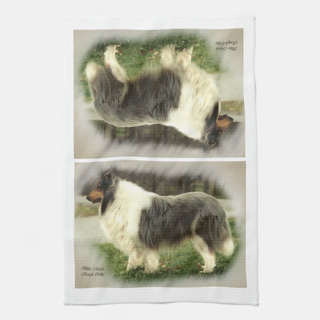 Blue Merle Rough Collie Geschenke Handtuch (Vertikal)