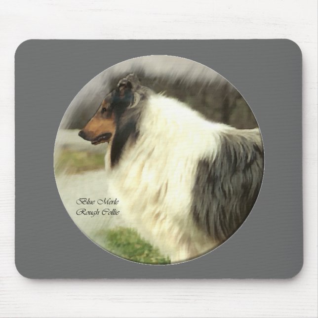 Blue Merle Rough Collie Geschenke Mousepad (Vorne)