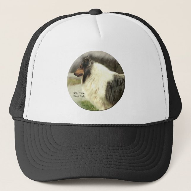 Blue Merle Rough Collie Geschenke Truckerkappe (Vorderseite)