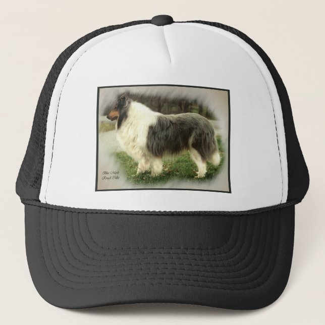 Blue Merle Rough Collie Geschenke Truckerkappe (Vorderseite)
