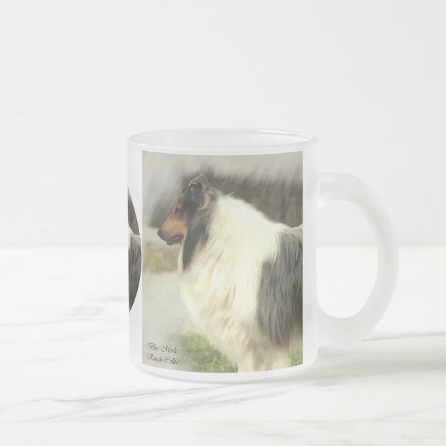 Blue Merle Rough Collie Kunst Tasse (Rechts)