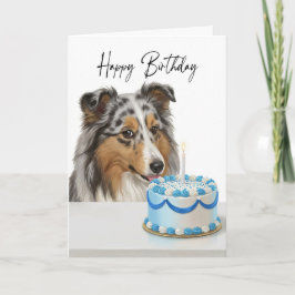 Blue Merle Sheltie Cake Inspector Karte