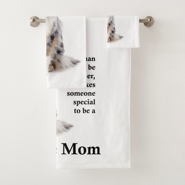 Blue Merle Sheltie Mama Badetuch Set (Insitu)