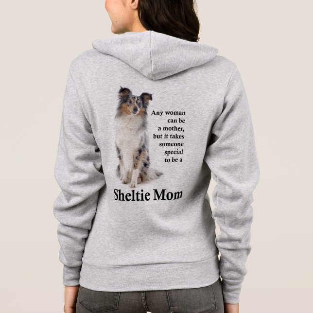 Blue Merle Sheltie Mama Jacket Hoodie (Rückseite)